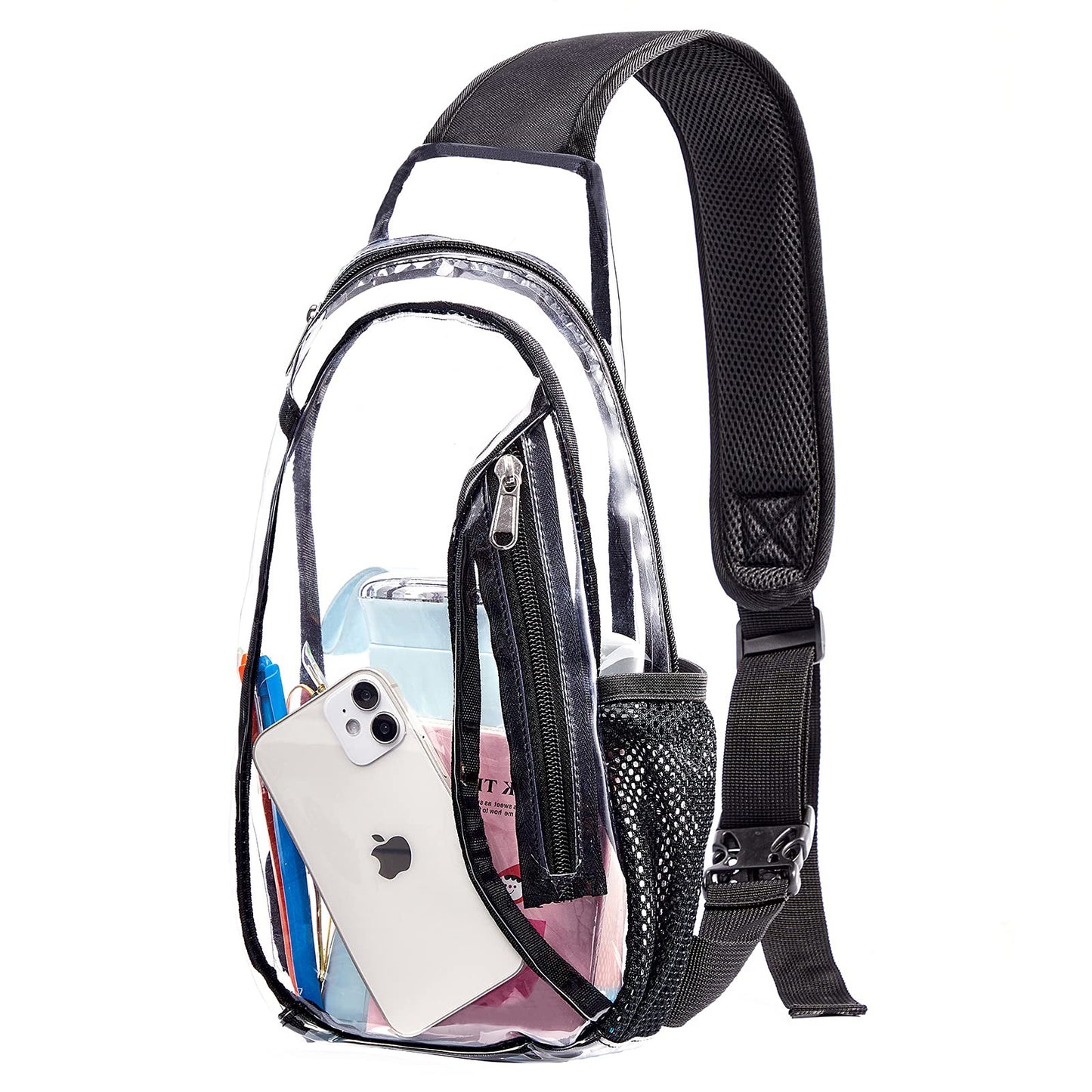 Unisex durchsichtiger Sling-Rucksack mit mehreren Fächern Karnz