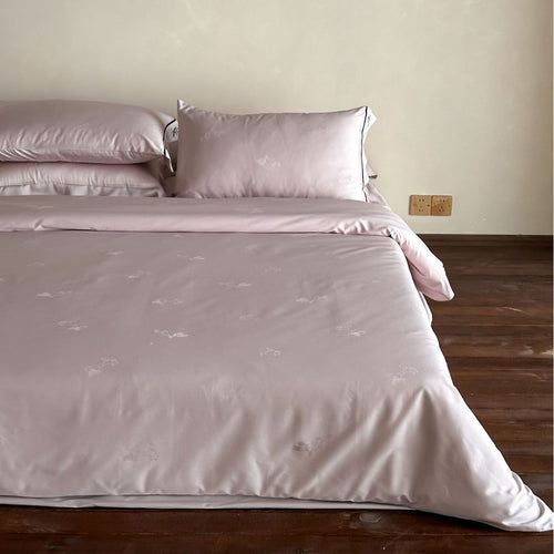 Bestickte Satin-Feeling Bettwäsche Set mit Floraltrim