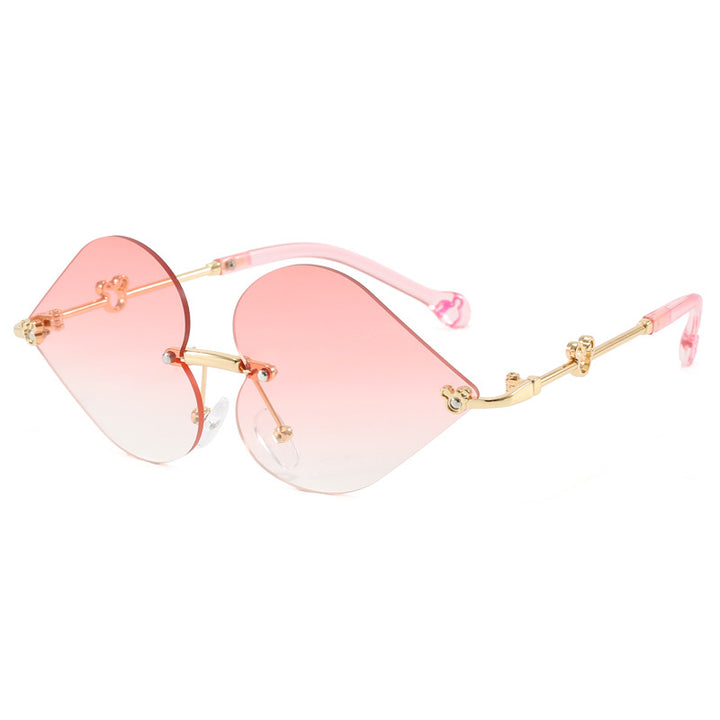 Damen Designer-Sonnenbrille mit einzigartigem Herzrahmen und gradienten Gläsern Karnz