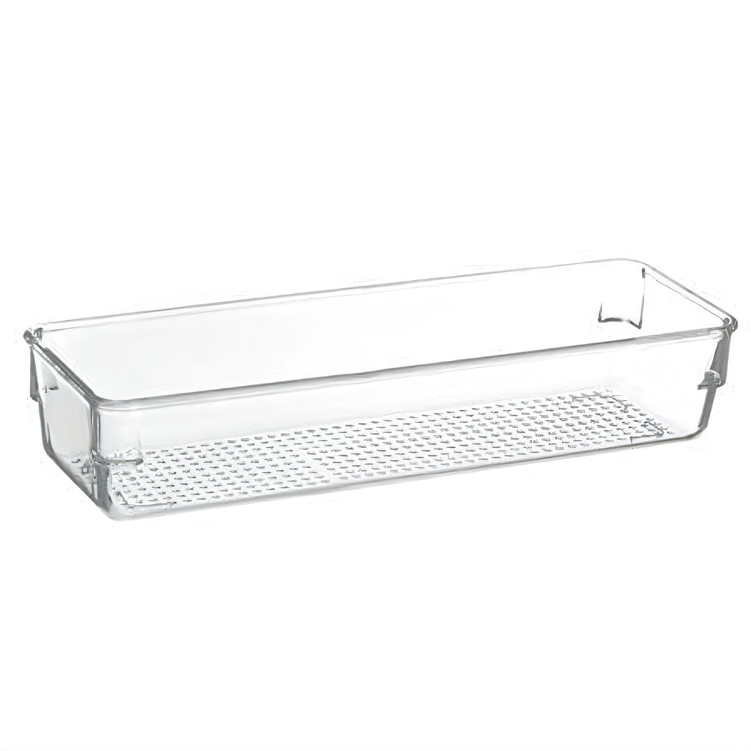 Transparente Kühlschrank-Türablage mit Riffelboden und Clipbefestigung