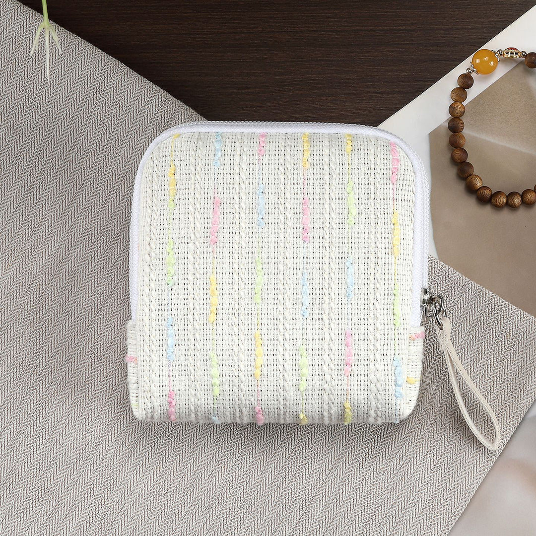 Strukturierter Reißverschluss Kosmetik Organizer