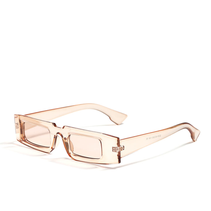 Damen modische geometrische Sonnenbrille mit transparentem Rahmen und polarisierenden Gläsern Karnz