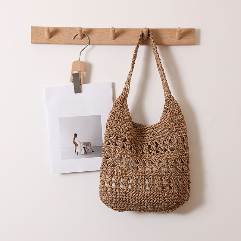 Damen Handgearbeitete Baumwolltasche mit schönem Häkelmuster Karnz