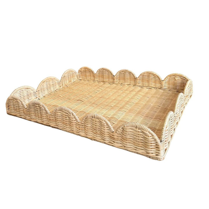 Eleganter Serviertablett aus geflochtenem Material Karnz