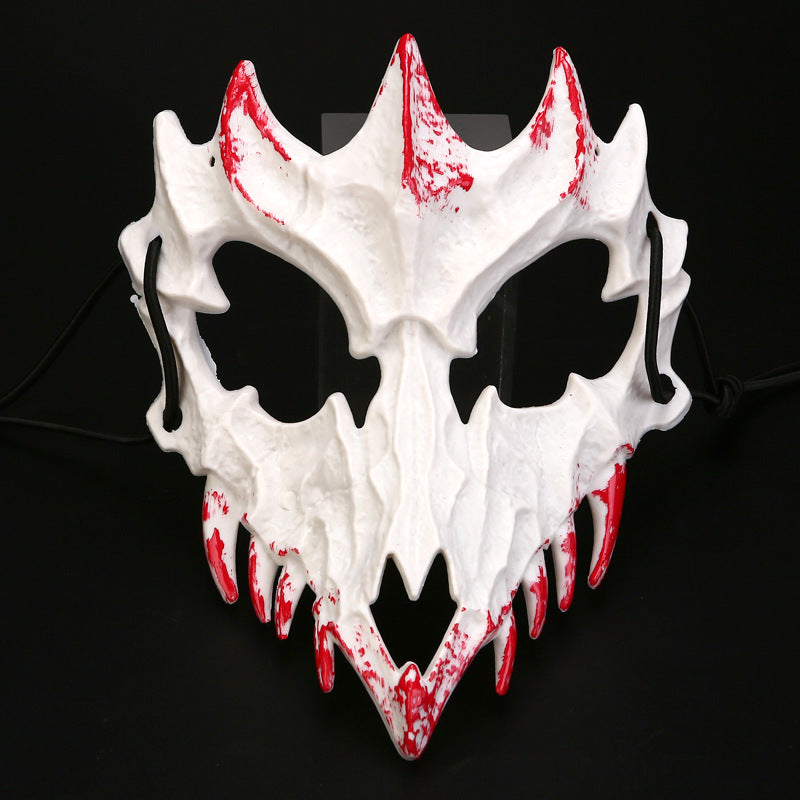 Halbgesichtsmaske mit fletschenden Vampirzähnen und verstellbarem Gummiband