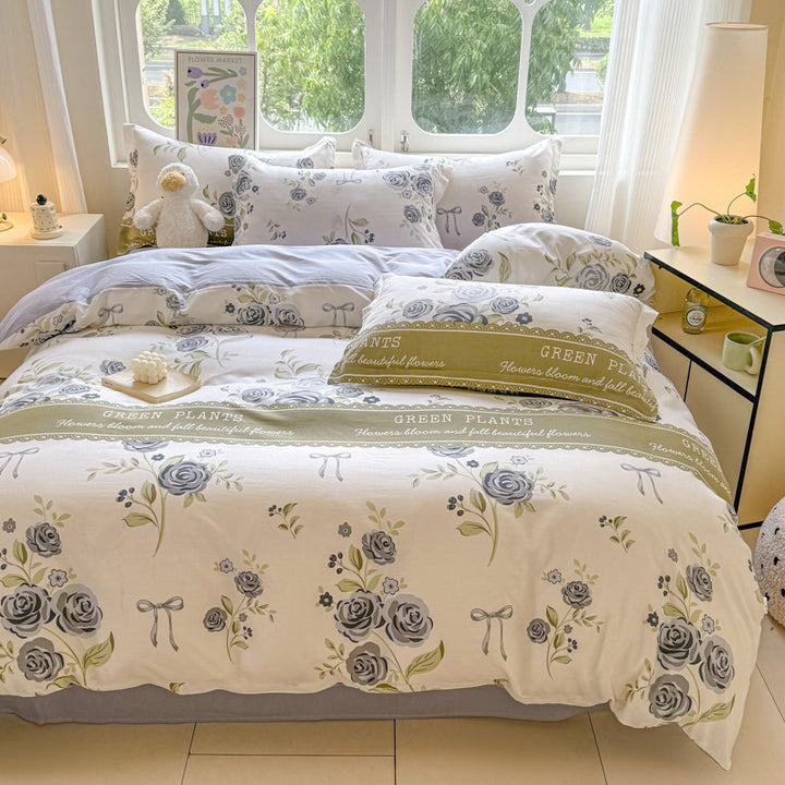Elegantes Blumendesign Bettwäsche Set