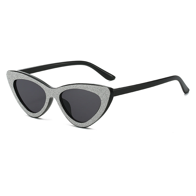 Damen Cat-Eye Sonnenbrille mit glamourösem Glitzerrahmen Karnz