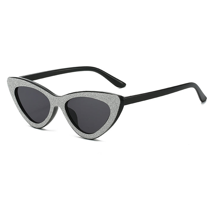 Damen Cat-Eye Sonnenbrille mit glamourösem Glitzerrahmen Karnz