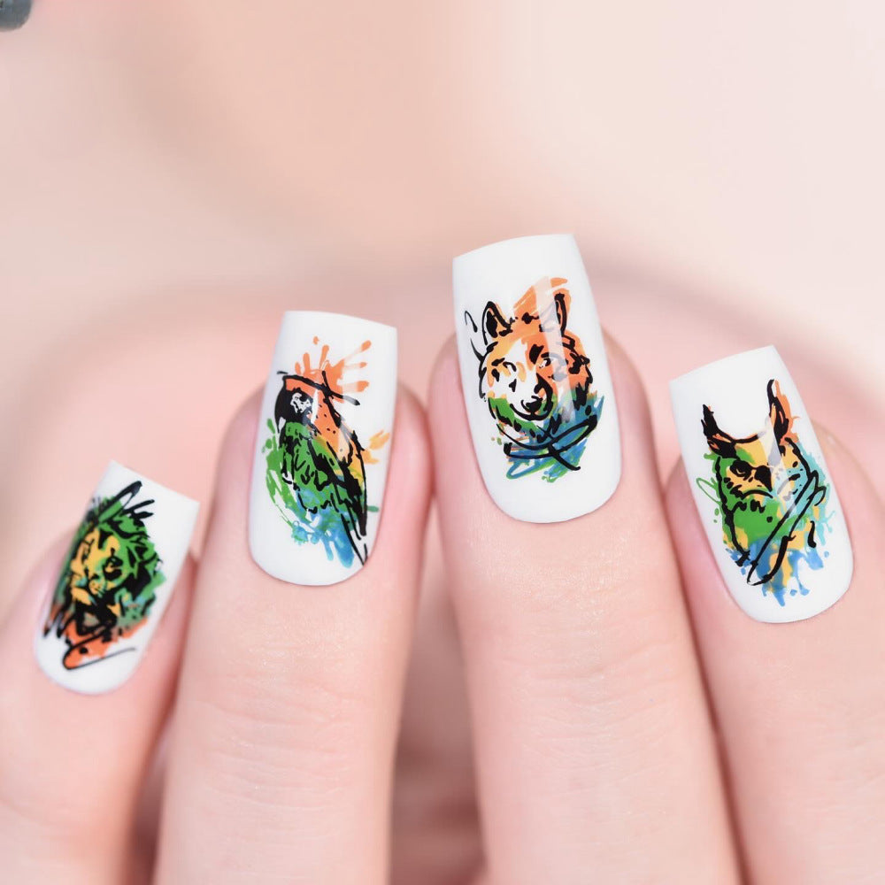 Kunstnägel Set mit künstlerischem Tiermotiv Karnz