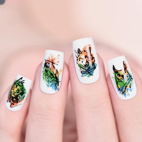 Kunstnägel Set mit künstlerischem Tiermotiv Karnz