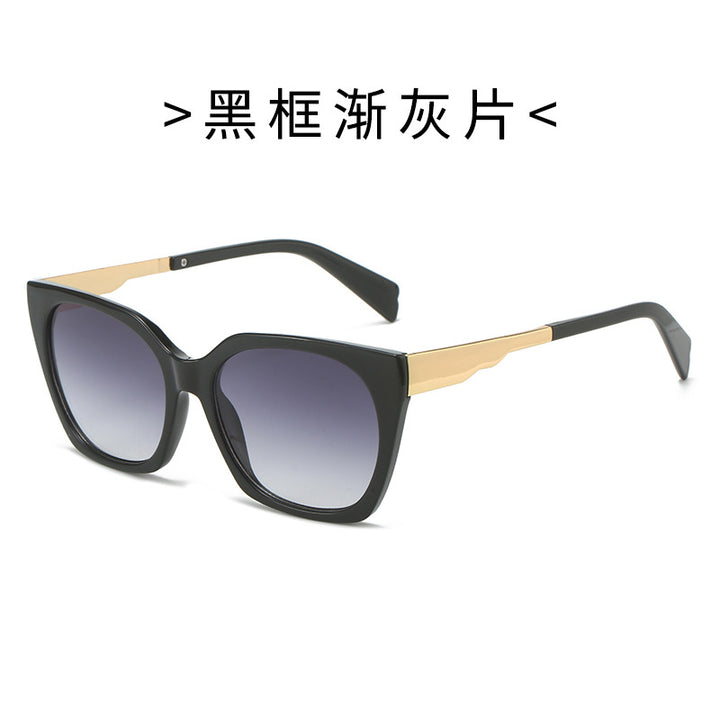 Damen Oversized-Sonnenbrille mit elegantem transparentem Rahmen und goldenen Akzenten Karnz