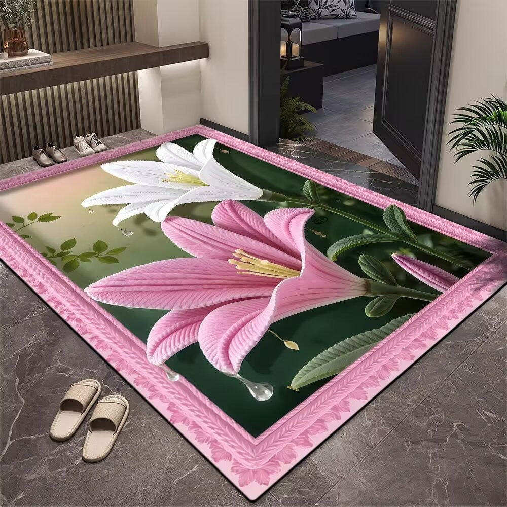 Elegante Blumenmuster Bereichsteppich