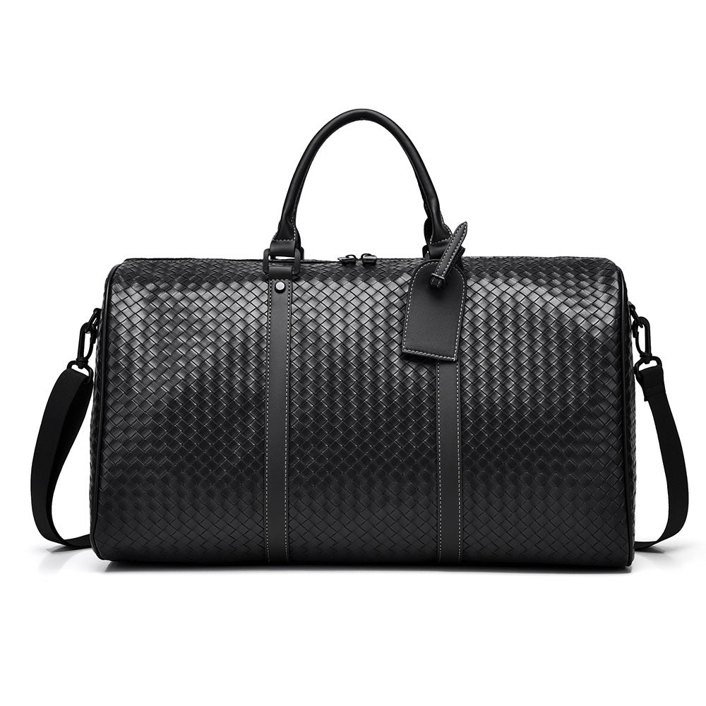 Gewebte Leder Wochenende Reise Duffle Bag Karnz