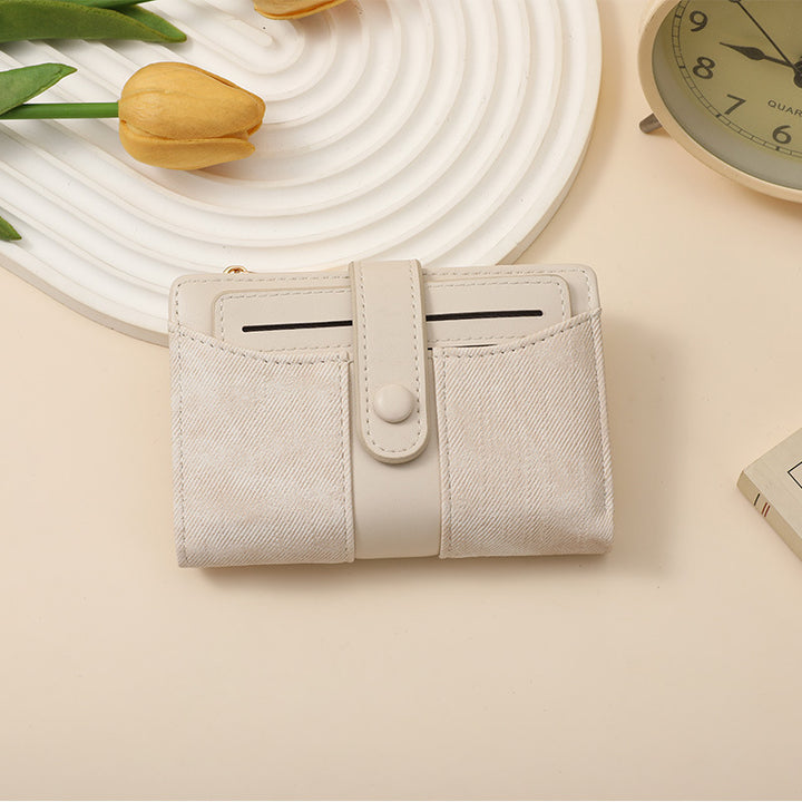 Texturiertes Multi-Topf-Snap-Verschluss-Wallet Karnz