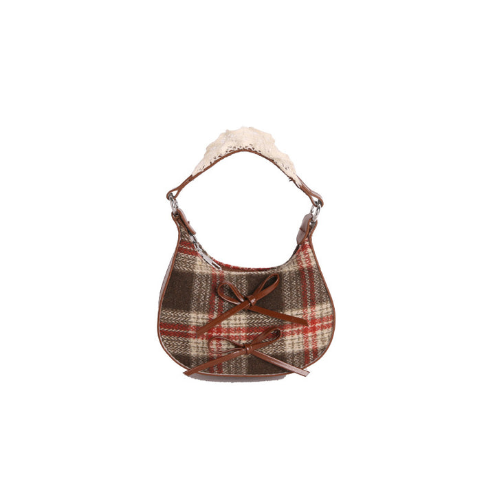 WoStylish Karo-Muster Handtasche Karnz
