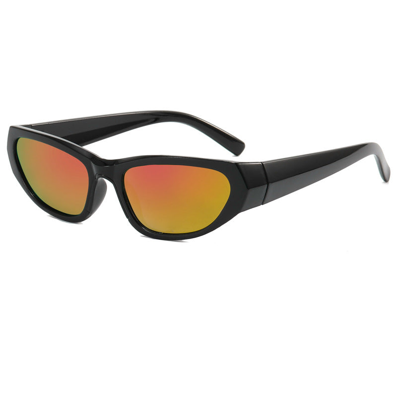 Damen modische Sonnenbrille mit verspiegelten Gläsern Karnz