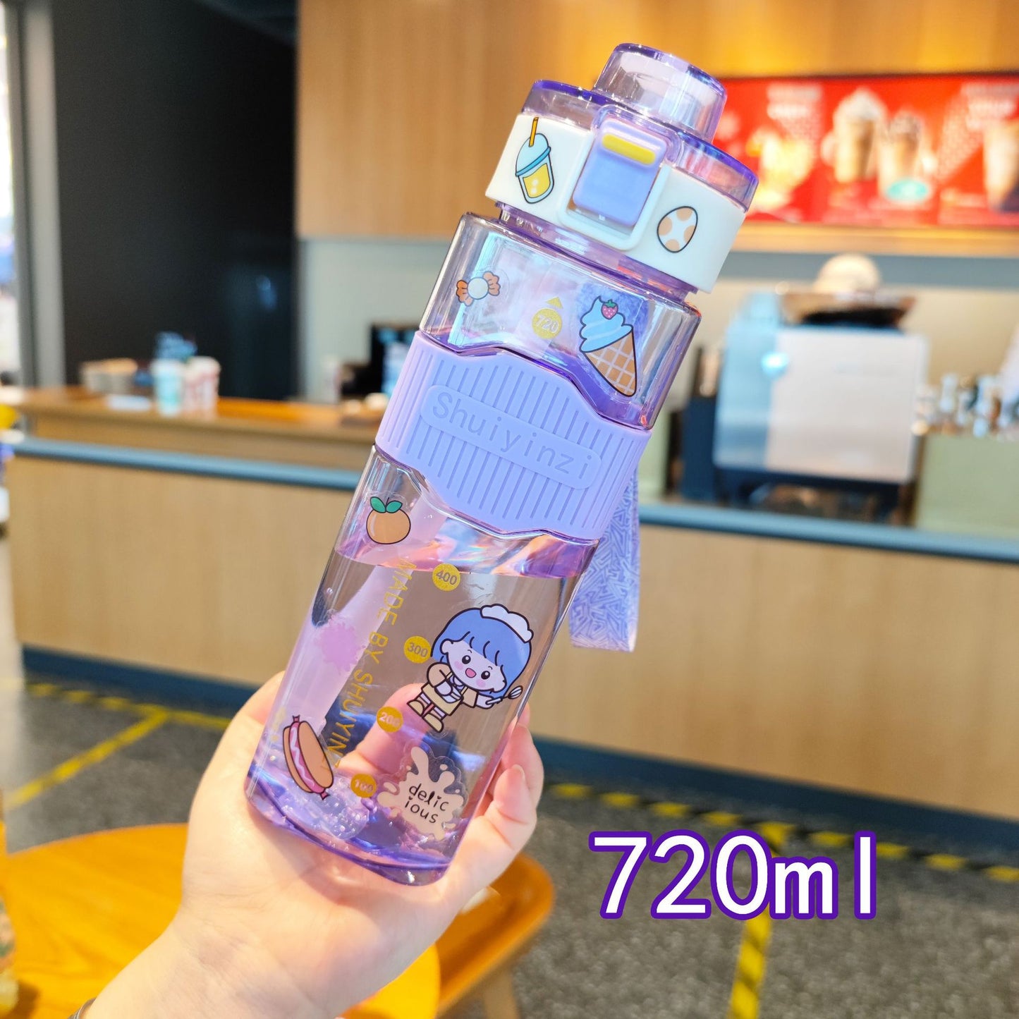 Damen kreative Trinkflasche mit innovativem Sichtfenster und Motivationsmarkierungen Karnz