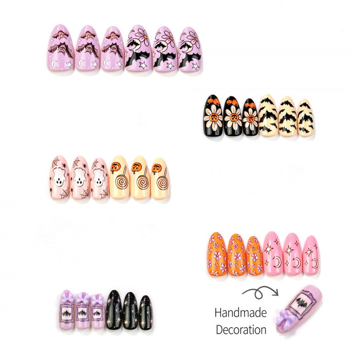 Themenbezogenes Halloween-inspiriertes Press-On Nagelkunstset