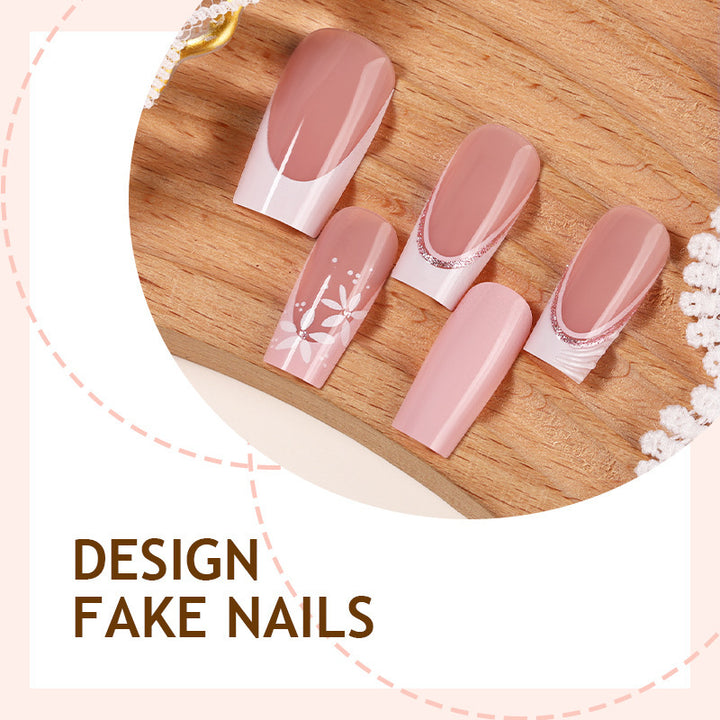 Kunstnagelset mit eleganten floralen Motiven Karnz