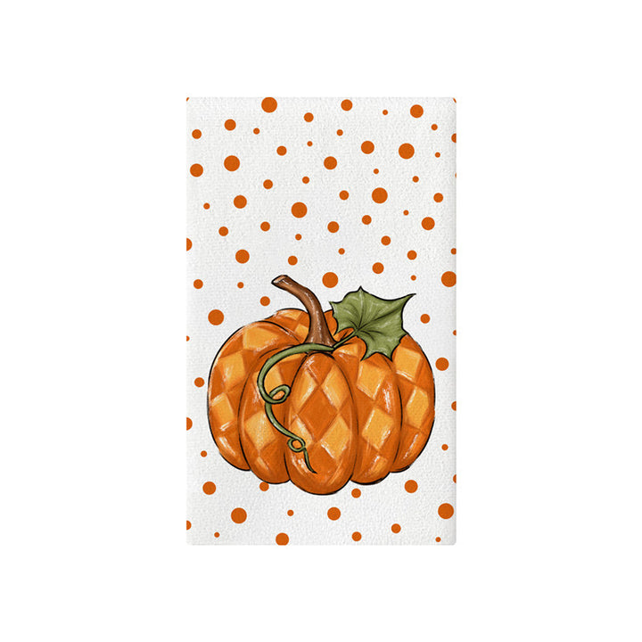 Vertikales Büffel-Karierter Herbstgarten-Banner mit bemalter Kürbis-Illustration
