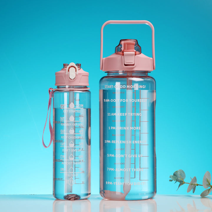 Damen Motivierende Wasserflasche mit Zeitmarkierungen Karnz