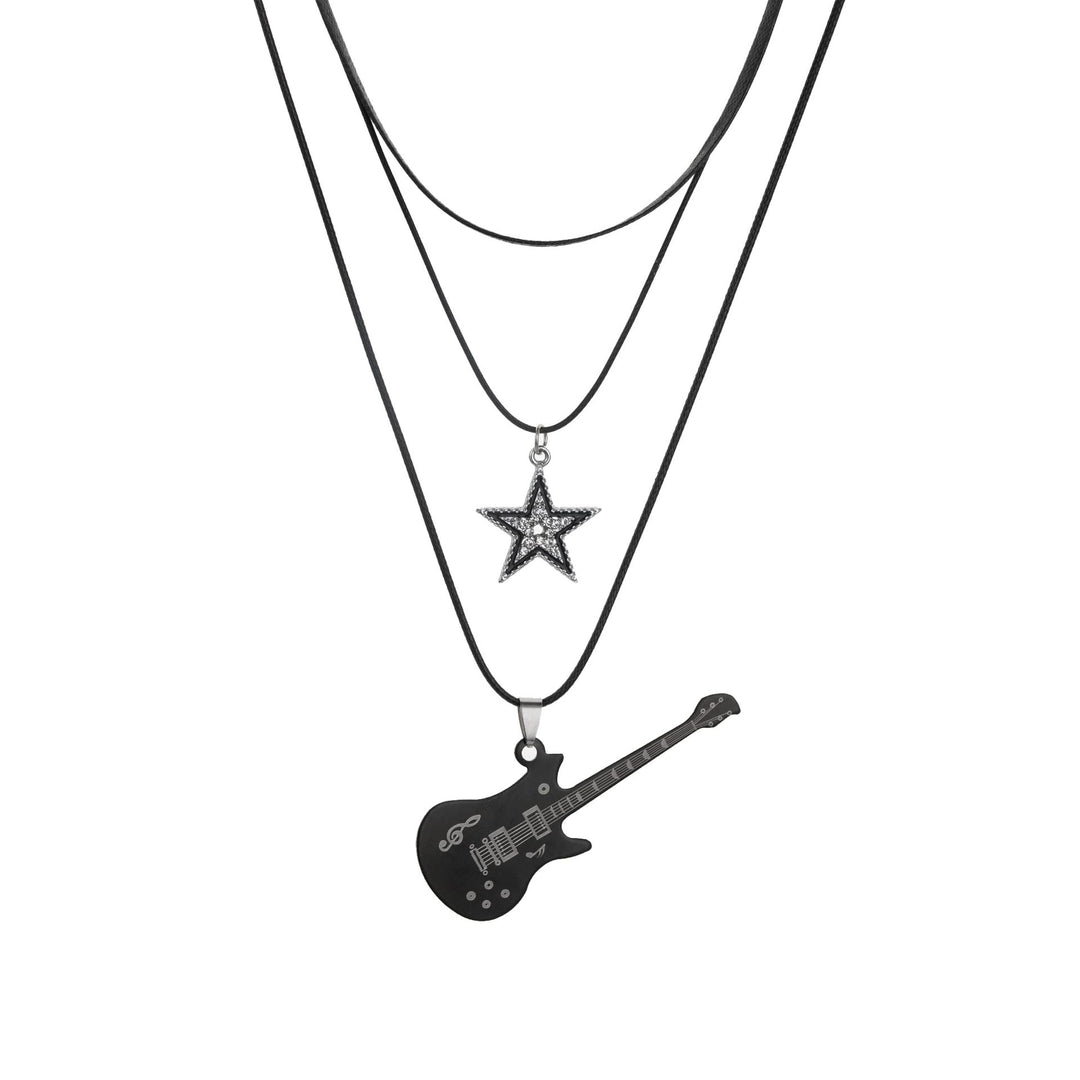 Schichtige von Rockmusik inspirierte Halskette Karnz