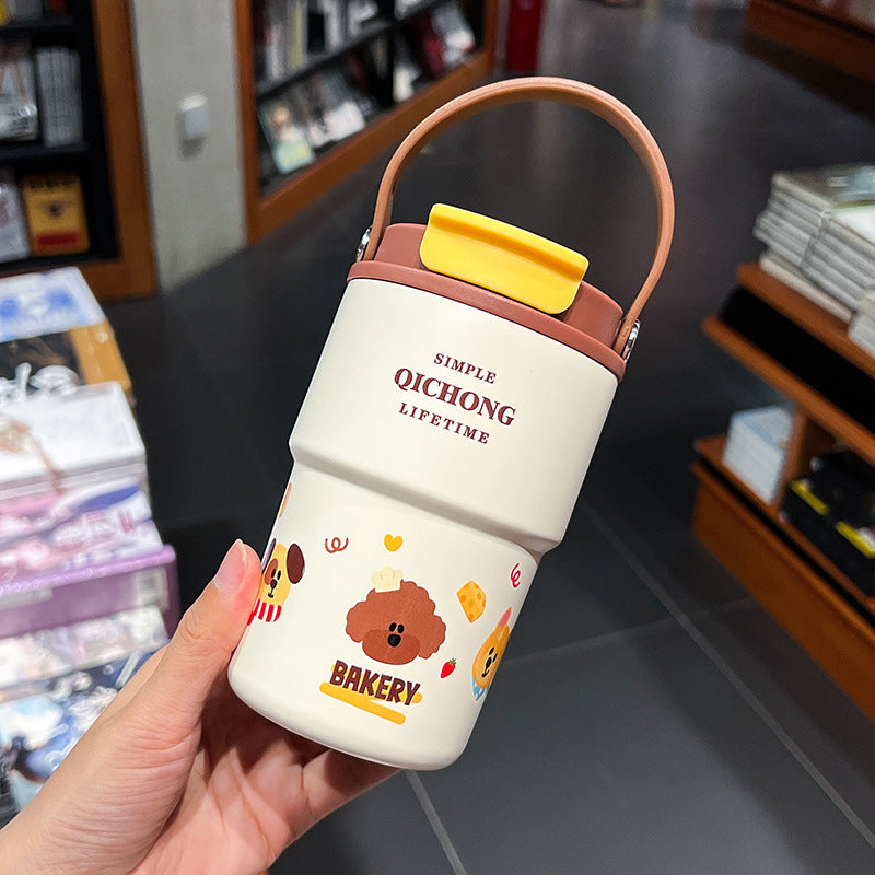 Damen praktische Isoliertrinkflasche mit integriertem Tragegriff Karnz