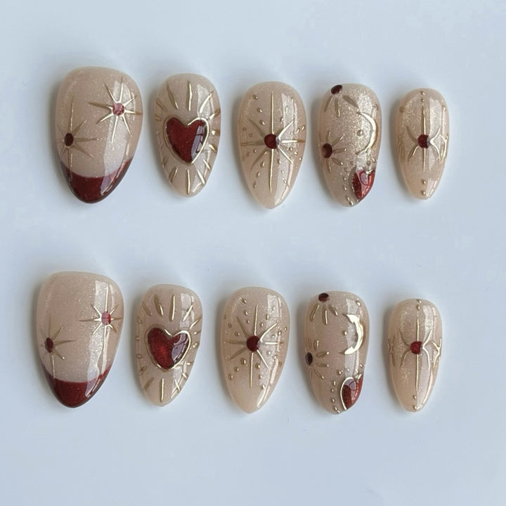 Premium Künstlerische Nail Design Press-On Kit