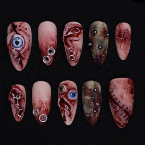 Künstlerisches Press-On Nagelkunstset mit aufwendigen Designs