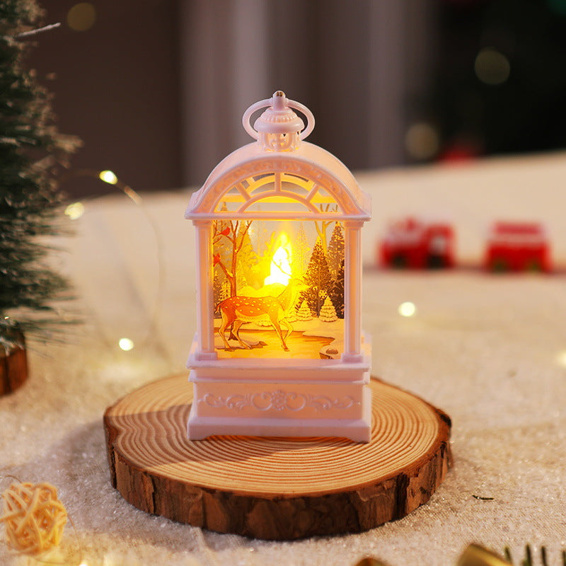 Dekorative Weihnachtslaterne mit nostalgischem Santa-Motiv Karnz