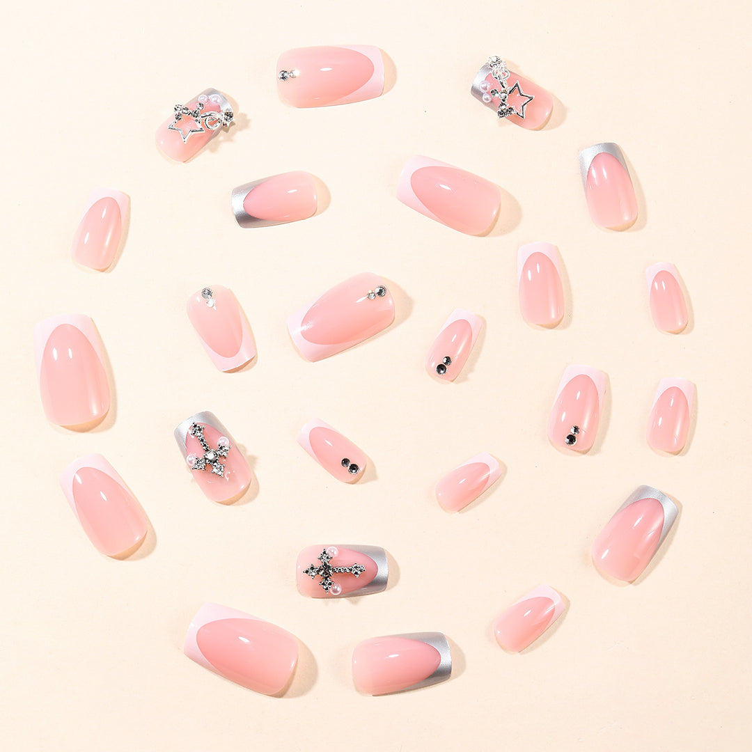 Glamouröse Strass Dekorative Stiletto Nagelerweiterungen Karnz
