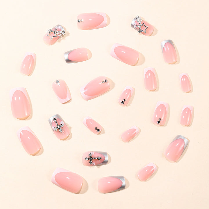 Glamouröse Strass Dekorative Stiletto Nagelerweiterungen Karnz