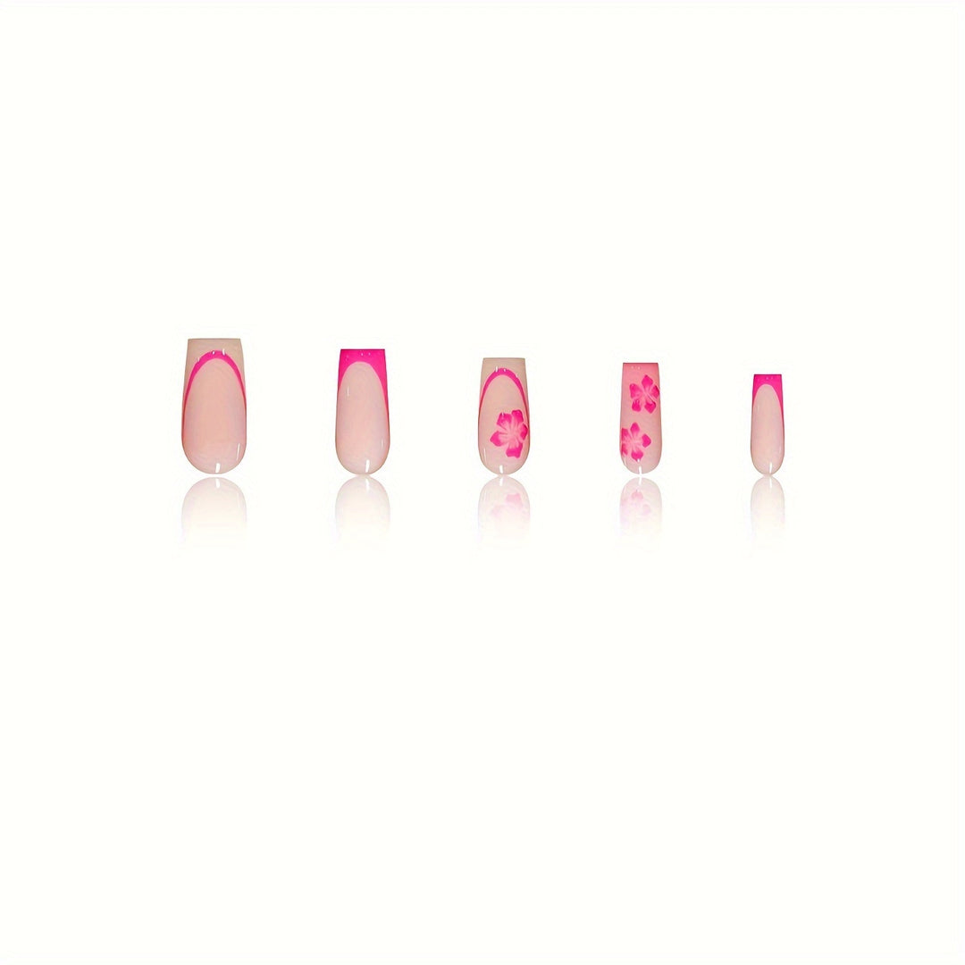 Floral Design Press-On Nail Art Karnz
