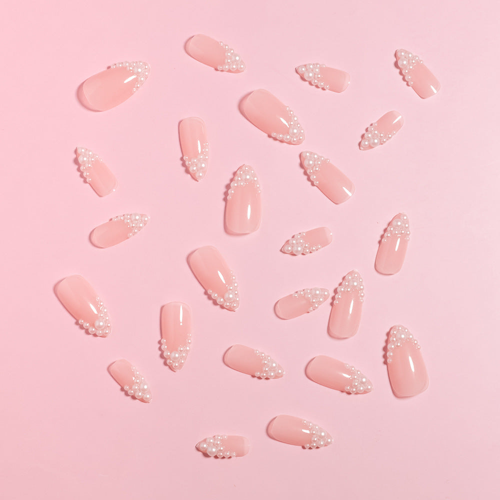 Glamouröses Perl-betontes Druck-Nagelset Karnz