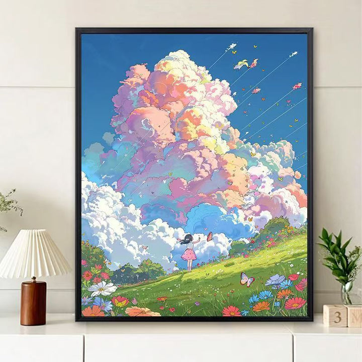 Träumende Landschaftsillustration Leinwandkunst Karnz