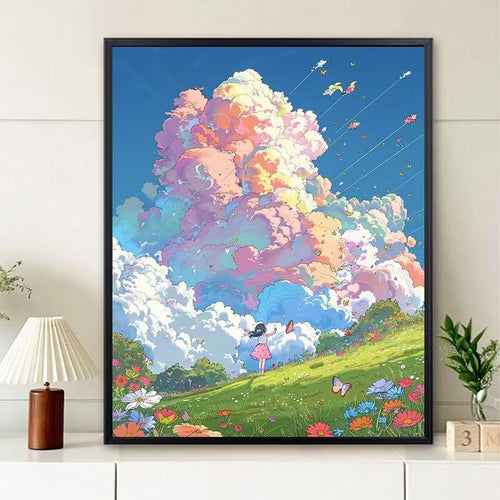 Träumende Landschaftsillustration Leinwandkunst Karnz