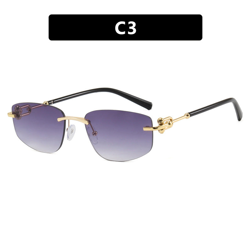 Damen elegante Halbgestell-Brille mit luxuriösem Metallrahmen und transparenten Gläsern Karnz