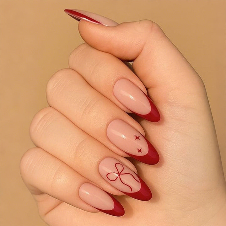 Elegantes French Tip Design Press-On Nail Set Karnz