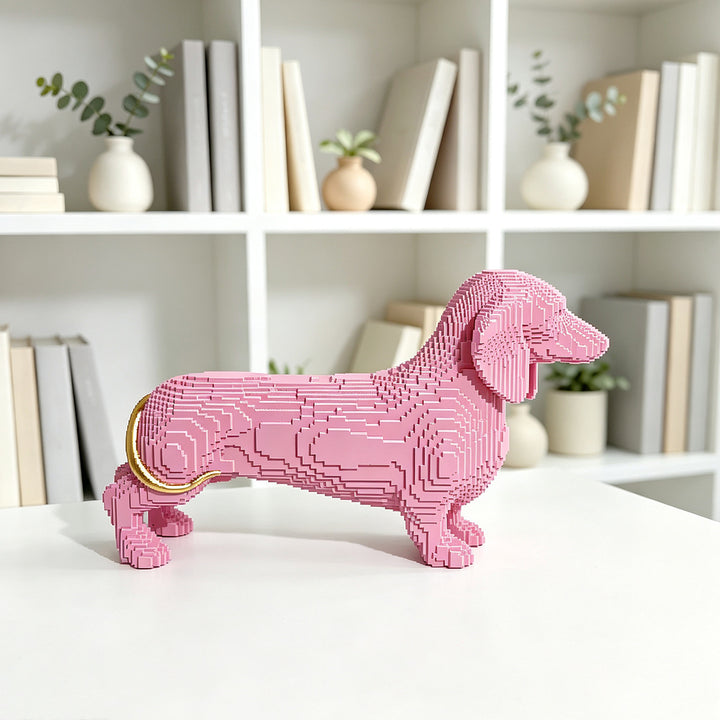 Verspielte Dekofigur eines süßen Dachshunds Karnz