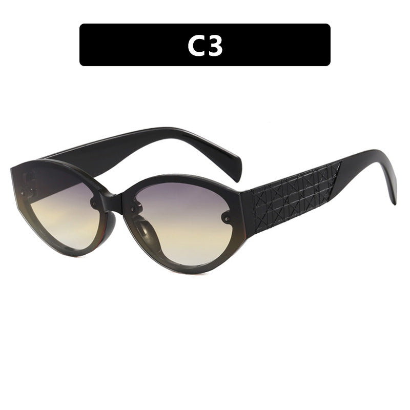Damen extravagante Cat-Eye Sonnenbrille mit strukturiertem Rahmen Karnz