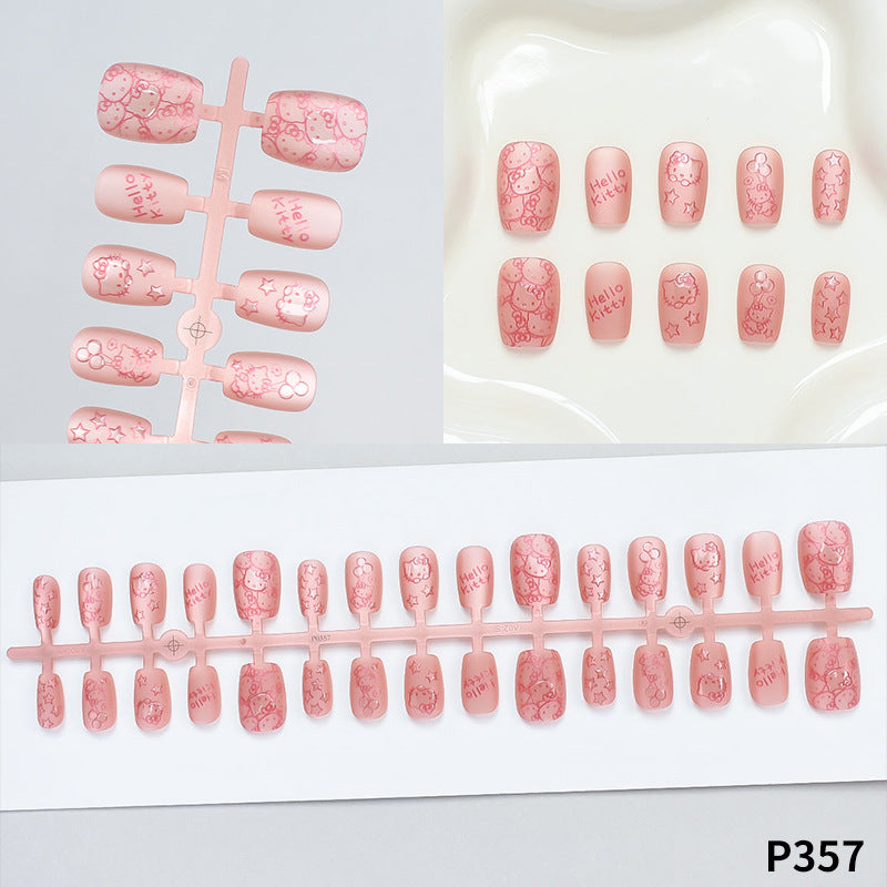 Hello Kitty Thema Druck Fingernagel Set Karnz