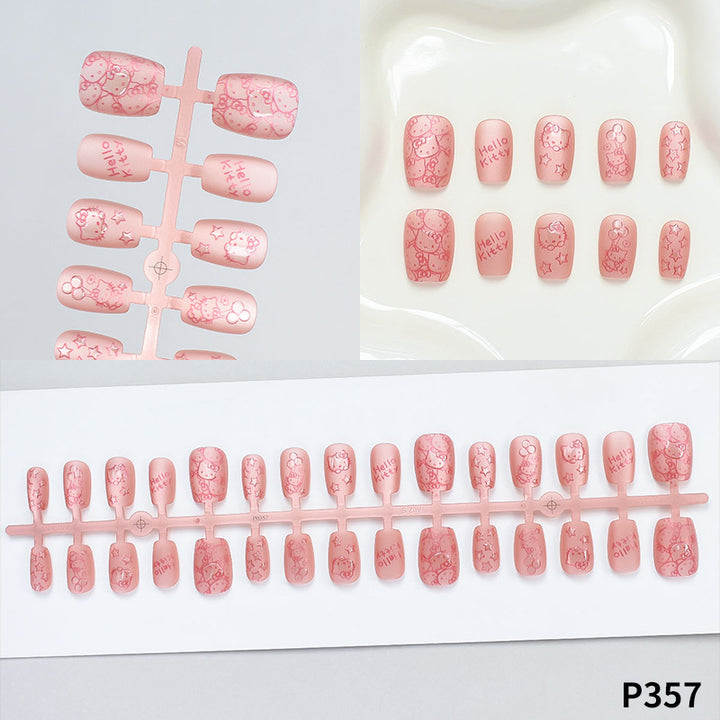 Hello Kitty Thema Druck Fingernagel Set Karnz