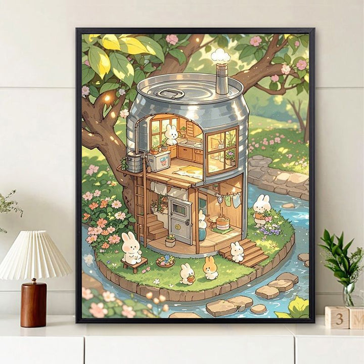 Verspielte Wohnillustration Wandkunst Karnz