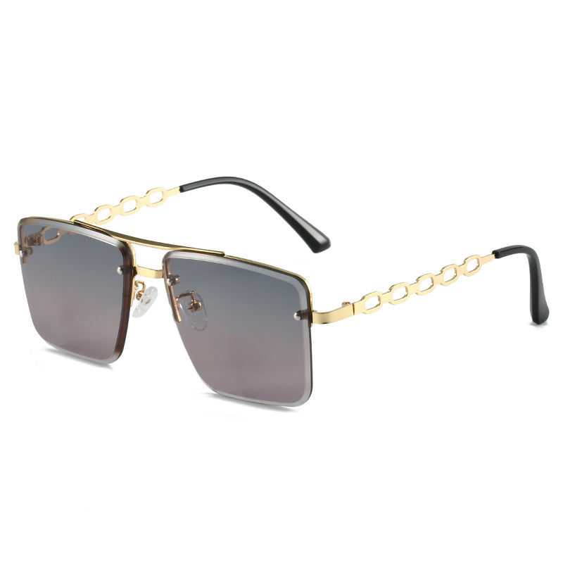 Damen Quadratische Sonnenbrille mit eleganter Kettenstruktur Karnz