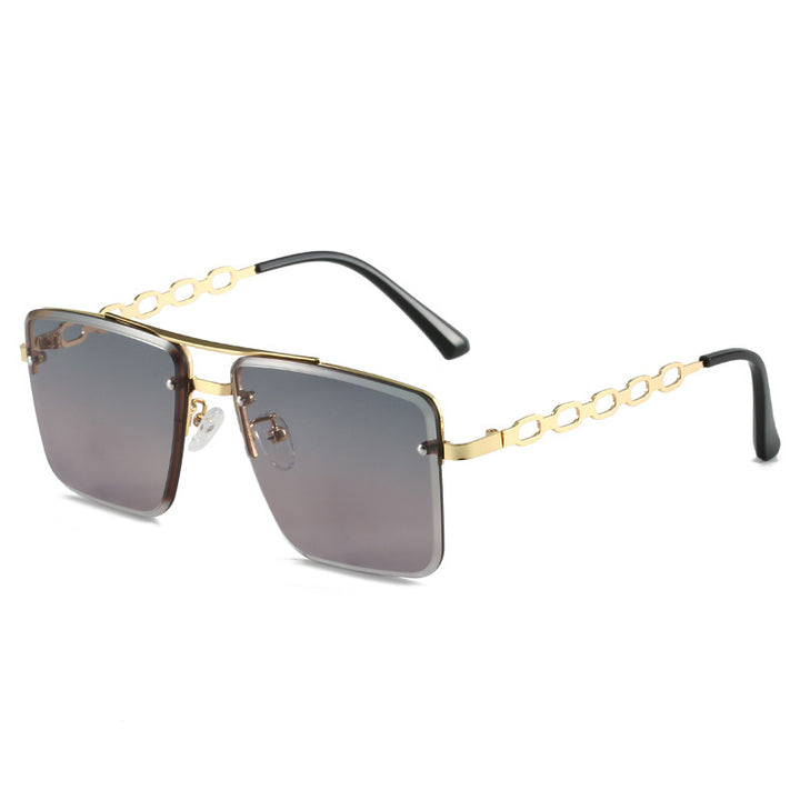 Damen Quadratische Sonnenbrille mit eleganter Kettenstruktur Karnz