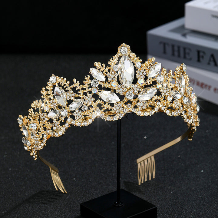 Damen Glamouröse Tiara mit funkelnden Kristallverzierungen Karnz