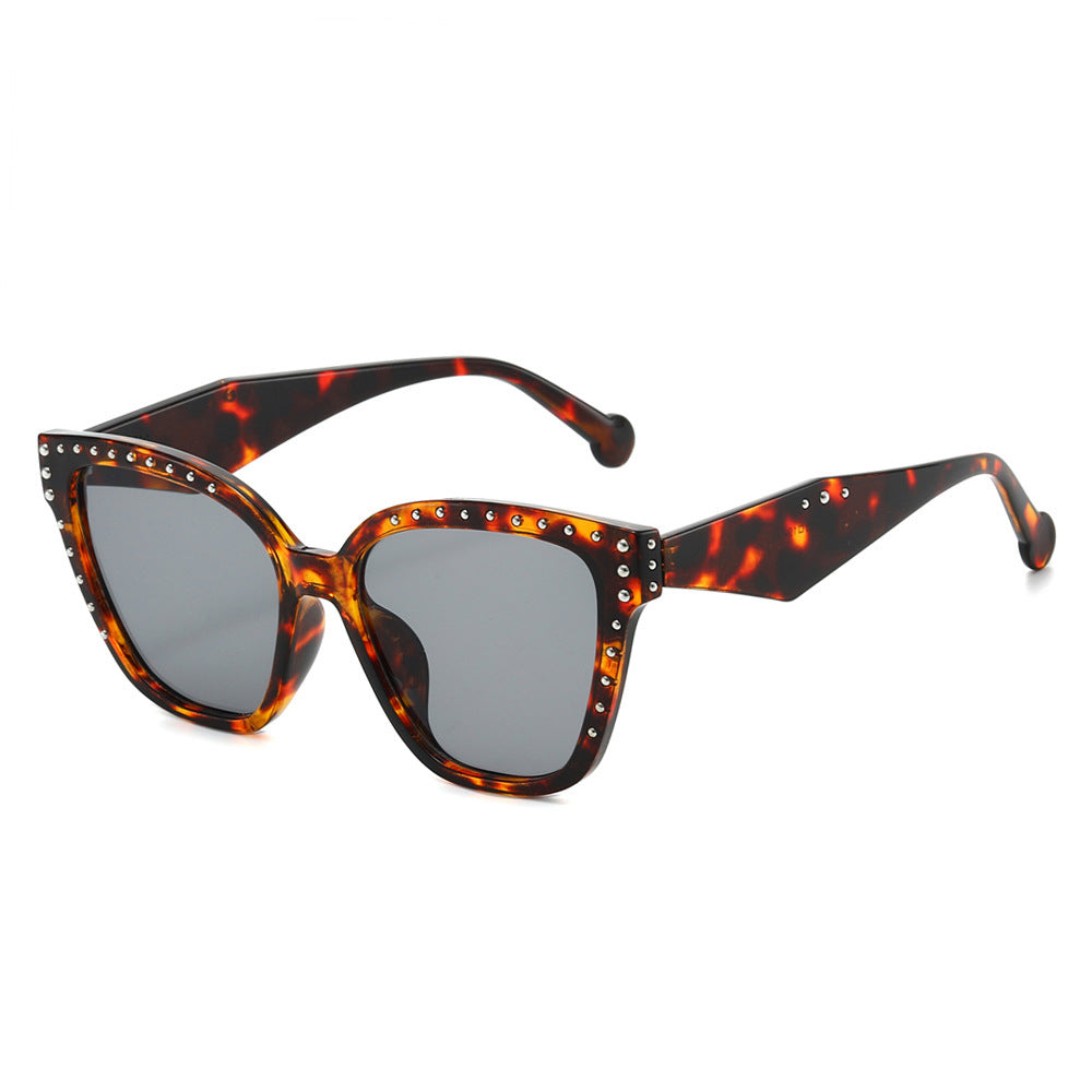 Überdimensionale Fashion Cat-Eye-Sonnenbrille mit Strassdetails Karnz