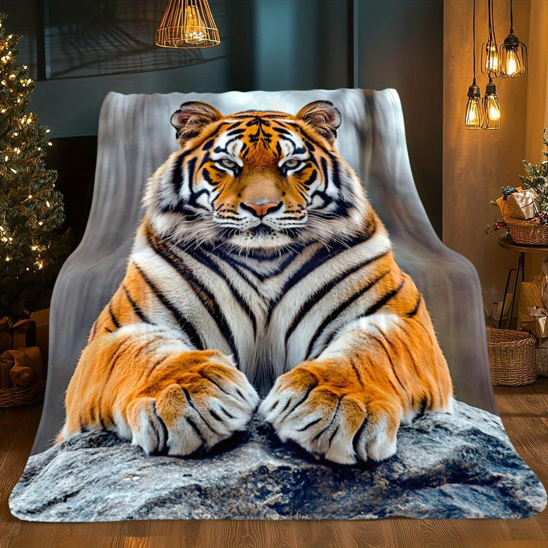 Künstlerisches Tiger-Themen-Plüschwurfdecke