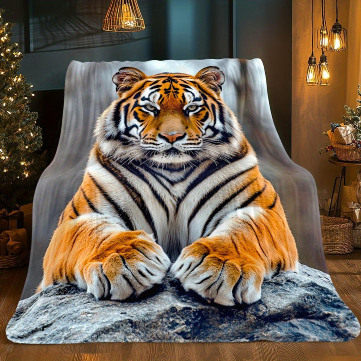 Künstlerisches Tiger-Themen-Plüschwurfdecke