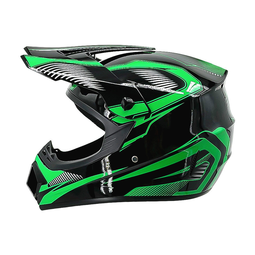 Vollgesicht-Motocross-Helm mit verlängertem Visier und verstärktem Kinnschutz Karnz